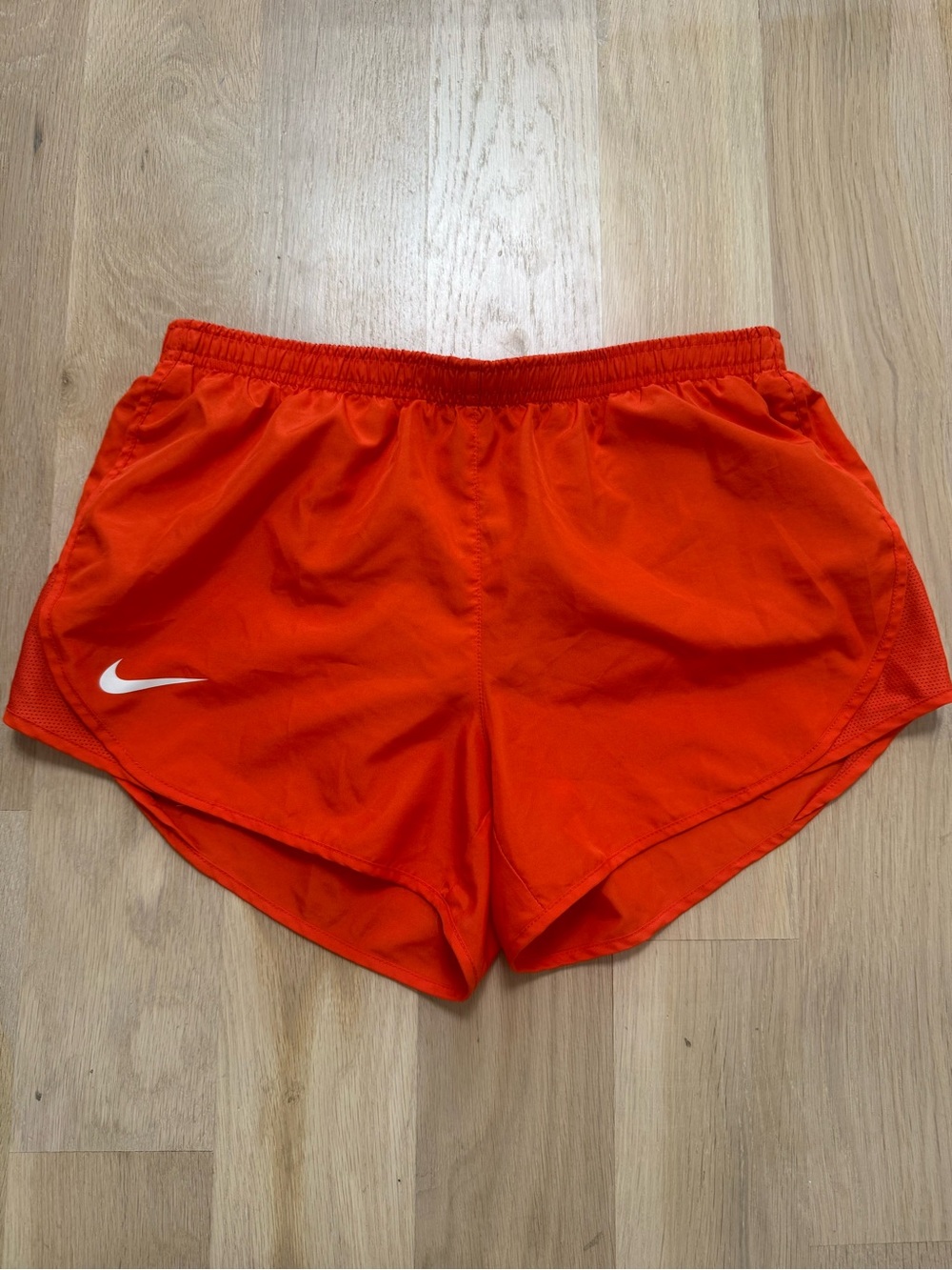 Nike Running Shorts with Liner - Orange Athletic Shorts with White Logo